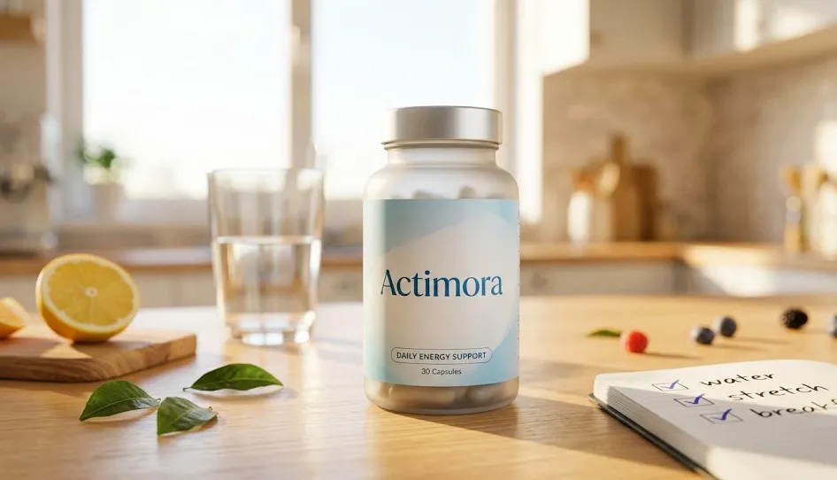 Actimora product packaging on neutral surface